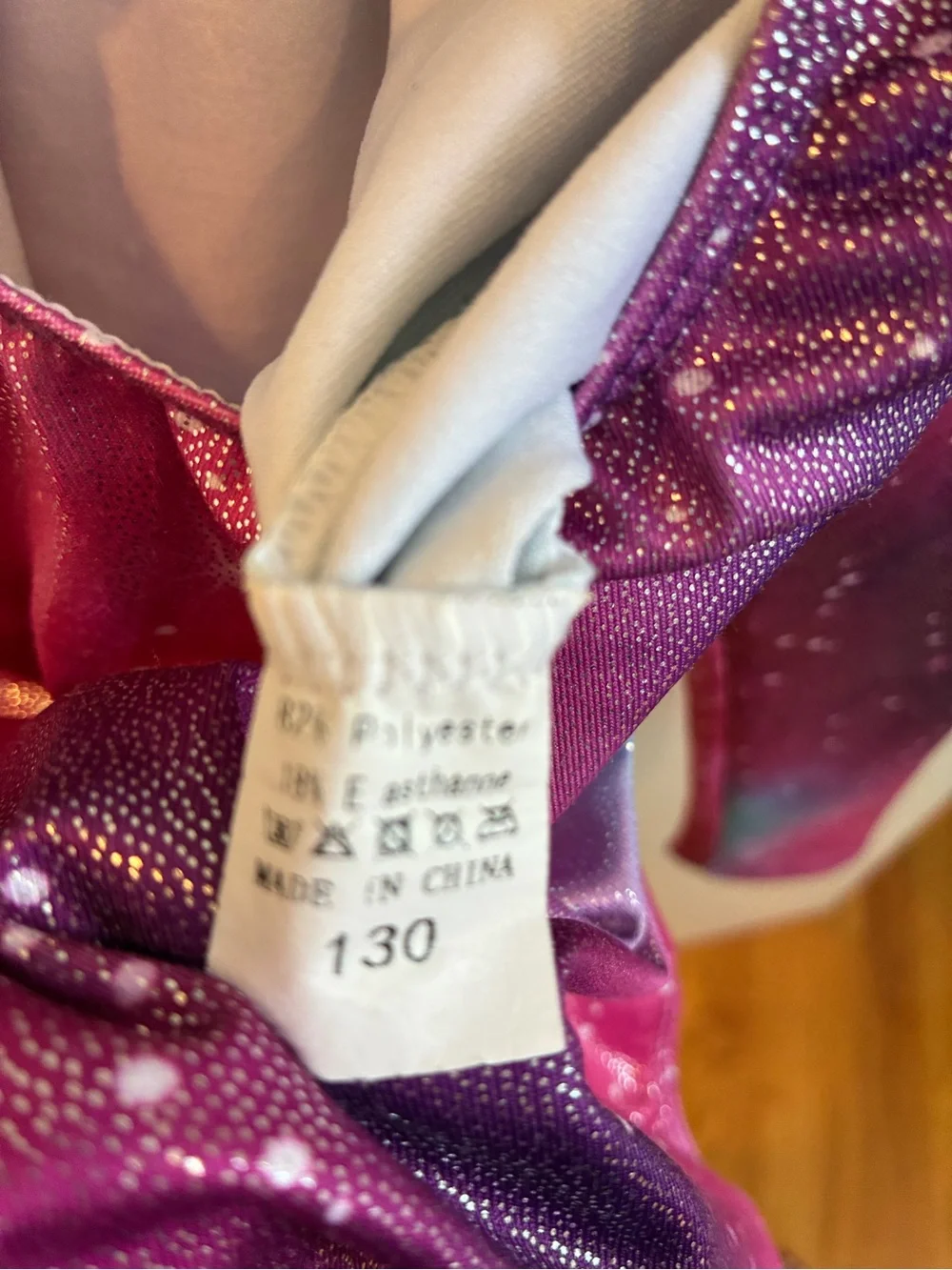 Set of 2 Girls' Pink & Galaxy Print Long Sleeve Dance Leotards - Size 130 (7/8)